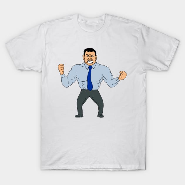 Angry Businessman Cartoon T-Shirt by patrimonio